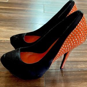 Liliana High Heels - Women’s - Black & Orange - (9)